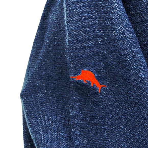 Tommy Bahama Chicago Bears Mock Neck 1/4 Snap Sweater "C" Logo LARGE - Picture 4 of 6